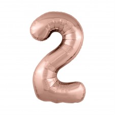 Agura фольг цифра Slim 2 рожеве золото 102 см (в уп)