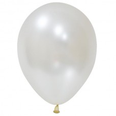 12" (30 см) металлик Белый  (100шт) Balonevi