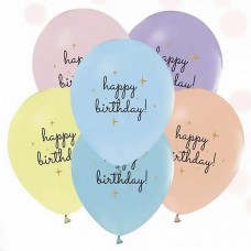 12" (30см) Happy Birthday тоненько на макарун (50шт) ТМ "Твоя Забава" 
