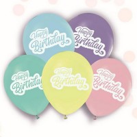 12" (30см) "Happy Birthday" макарун асорті (50шт) ТМ "Твоя Забава"