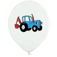 12" (30см) Синій трактор (1шар) Balonevi