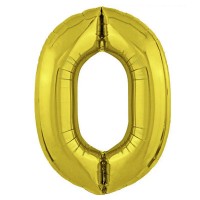 Фольгированная цифра Slim 0 золотая 86см (FM Испания)