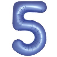 Фольгована цифра Slim 5 синій сатин 86см (FM Іспанія)