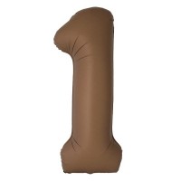 Фольгована цифра Slim 1 шоколадний матовий 86см (FM Іспанія)