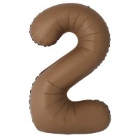 Фольгована цифра Slim 2 шоколадний матовий 86см (FM Іспанія)