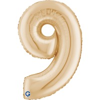 Фольгована цифра 9 біле золото 66см (Grabo Італія)