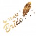 Тимчасові тату на дівич-вечір Team Bride з пір'їнкою (10шт) Тимчасові тату на дівич-вечір Team Bride з пір'їнкою (10шт)
