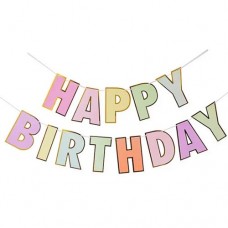 Прапорці паперові Happy Birthday МАКАРУН