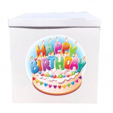Наклейка на коробку Happy Birthday торт (50см)