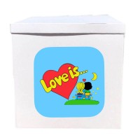 Наклейка на коробку Love is під місяцем (50см)
