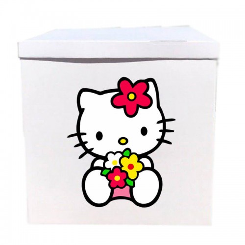 Наклейка на коробку Кітті з квітами (50см) Наклейка на коробку Кітті з квітами (50см)