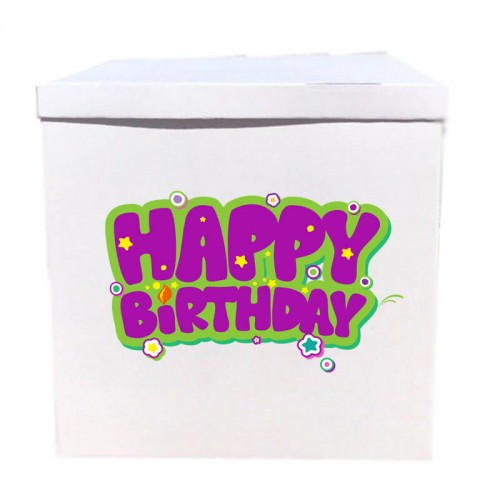 Наклейка на коробку Happy Birthday фіолетовим (50см) Наклейка на коробку Happy Birthday фіолетовим (50см)