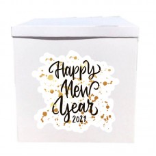 Наклейка на коробку Happy new year! (50см)