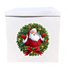 Наклейка на коробку Санта в колі (50см)