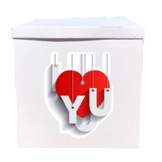 Наклейка на коробку I сердечко you (50см)