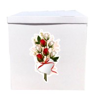 Наклейка на коробку Розы (50см)