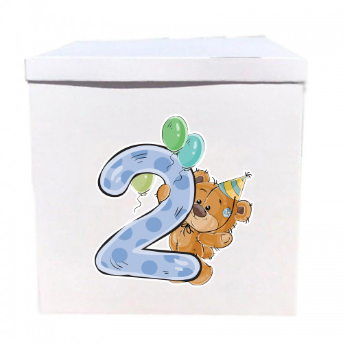 Наклейка на коробку Мишка с "2" (50см) Наклейка на коробку Мишка с "2" (50см)