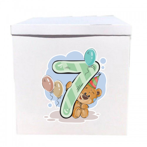 Наклейка на коробку Мишка с "7" (50см) Наклейка на коробку Мишка с "7" (50см)