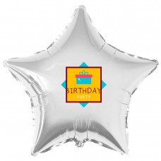 Наклейка кольорова Birthday party на кулю 18 "(45см)
