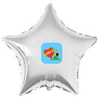 Наклейка кольорова Love is під місяцем на кулю 18 "(45см)