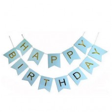 Прапорці паперові Happy Birthday БЛАКИТНІ