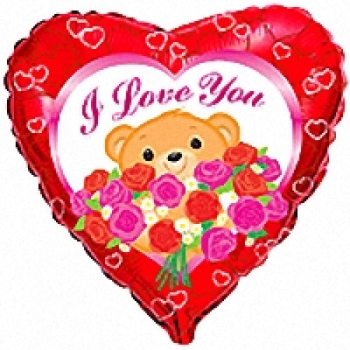 18" (45см) Серце ily ведмедик із квітами (fm Іспанія) 18" (45см) Серце ily ведмедик із квітами (fm Іспанія)