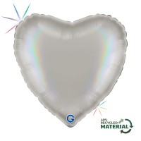 18" (45см) серце Голографія веселкова (Grabo Італія) без УП