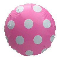 18" (45см) Коло рожеве в білий горох (Китай)