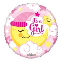 18" (45см) Круг с месяцем "it's a girl" (Китай)