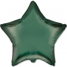 18" (45см) фольгированный шар ЗВЕЗДА сатин темно-зеленая Dark green (FM Испания)