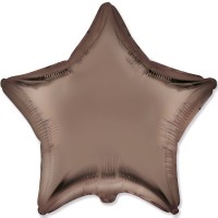 18" (45см) фольгована куля ЗІРКА сатин коричнева brown (FM Іспанія)