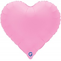 18" (45см) Серце матове рожева сакура Sweetie (Grabo Італія) без УП