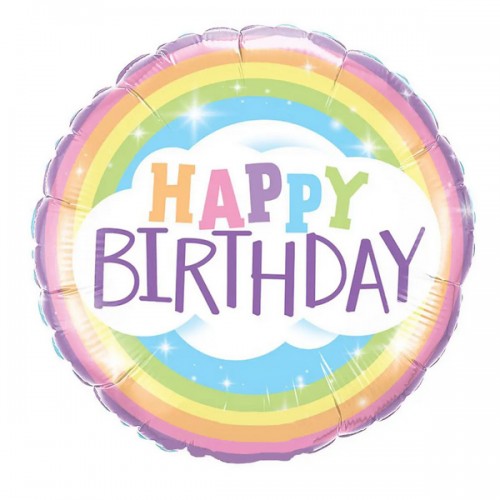 18" (45см) Коло "Happy Birthday" у веселці (Китай) 18" (45см) Коло "Happy Birthday" у веселці (Китай)