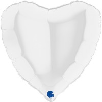18" (45см) серце біле (Grabo Італія) без УП
