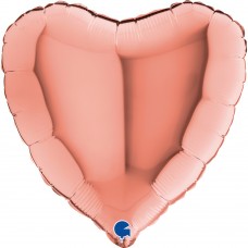 18" (45см) серце рожеве золото (Grabo Італія) без УП