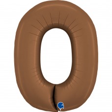 Фольгована цифра 0 сатин шоколад 100см (Grabo Італія)