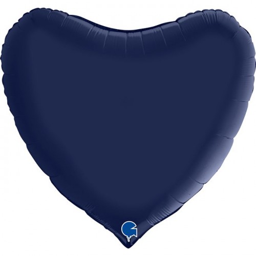 36" (91см) сердце Satin Blue Navy сатин неви (Grabo Италия) УП 36" (91см) сердце Satin Blue Navy сатин неви (Grabo Италия) УП