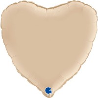 18" (45см) серце сатин кремове (Grabo Італія) без УП