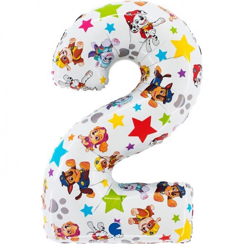 Фольгированная цифра 2 Щенячий патруль Paw Patrol 66см (Grabo Италия) Фольгированная цифра 2 Щенячий патруль Paw Patrol 66см (Grabo Италия)