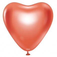 12" (30см) Серце хром червоне Mirror Red (25шт) kalisan