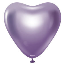 12" (30см) Куля Серце Фіолетове Mirror Heart Violet(50 шт) Kalisan 