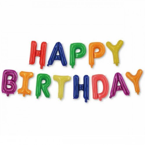 Шар Happy Birthday мульти (40см высота буквы)| Шар Happy Birthday мульти (40см высота буквы)|