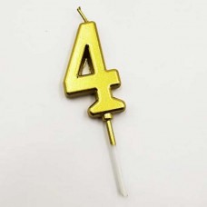 Свічка Цифра "4" із позолотою