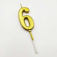 Свічка Цифра "6" із позолотою