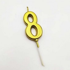 Свічка Цифра "8" із позолотою