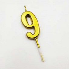 Свічка Цифра "9" із позолотою