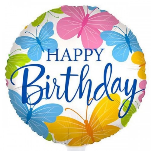18" (45см) Happy Birthday метелики (Китай) 18" (45см) Happy Birthday метелики (Китай)