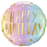 18" (45см) Круг Happy Birthday із зірками (Китай)|