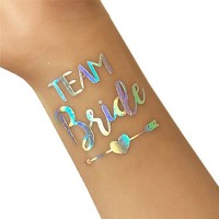 Тимчасові тату на дівич-вечір Team Bride райдужні (10шт)