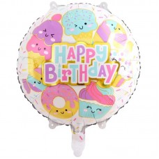 18" (45см) Коло Happy Birthday солодощі (Китай)
